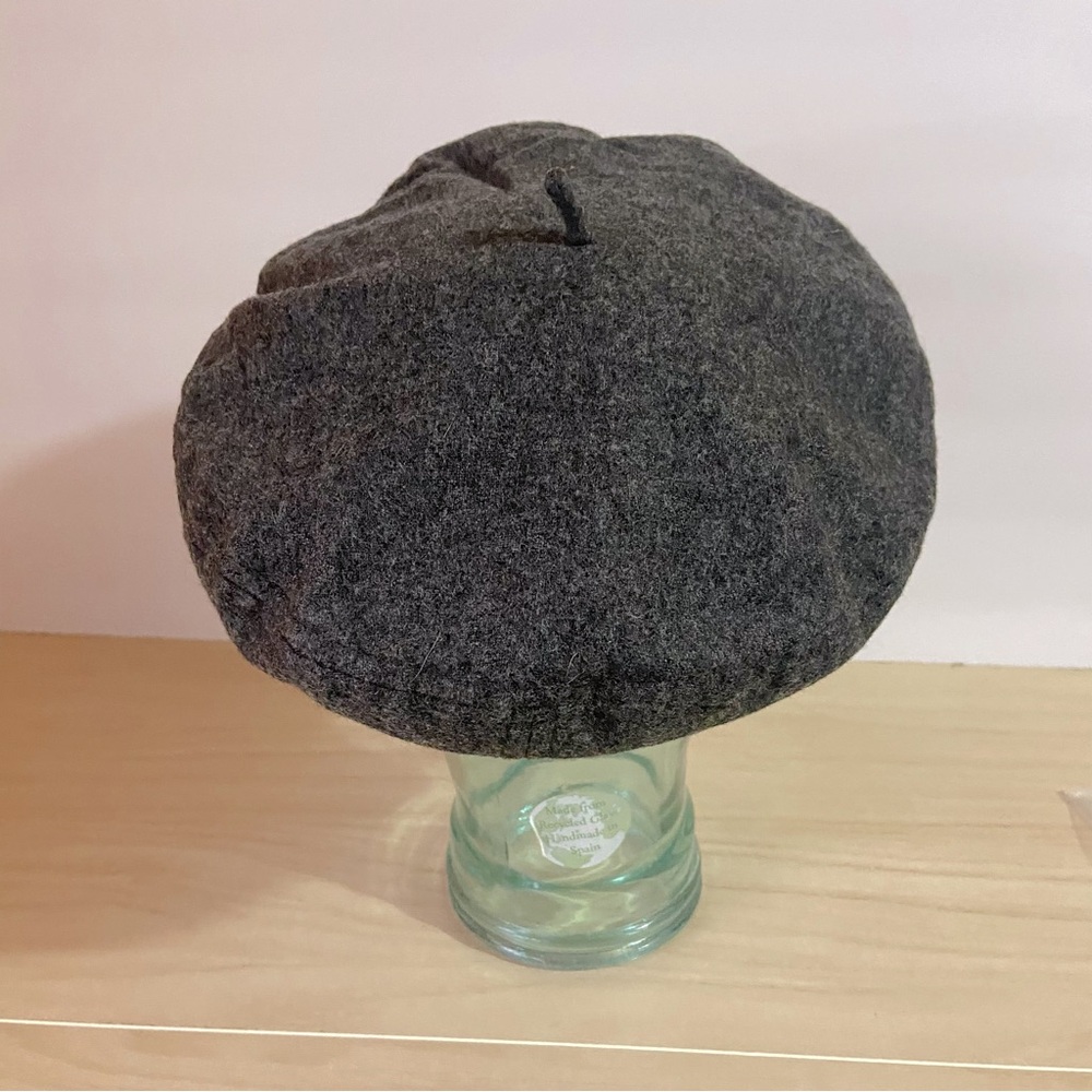 Vintage Wool Classic French Beret Parisian Beanie Bonnet Hat Lined Gray One Size - Picture 8 of 12